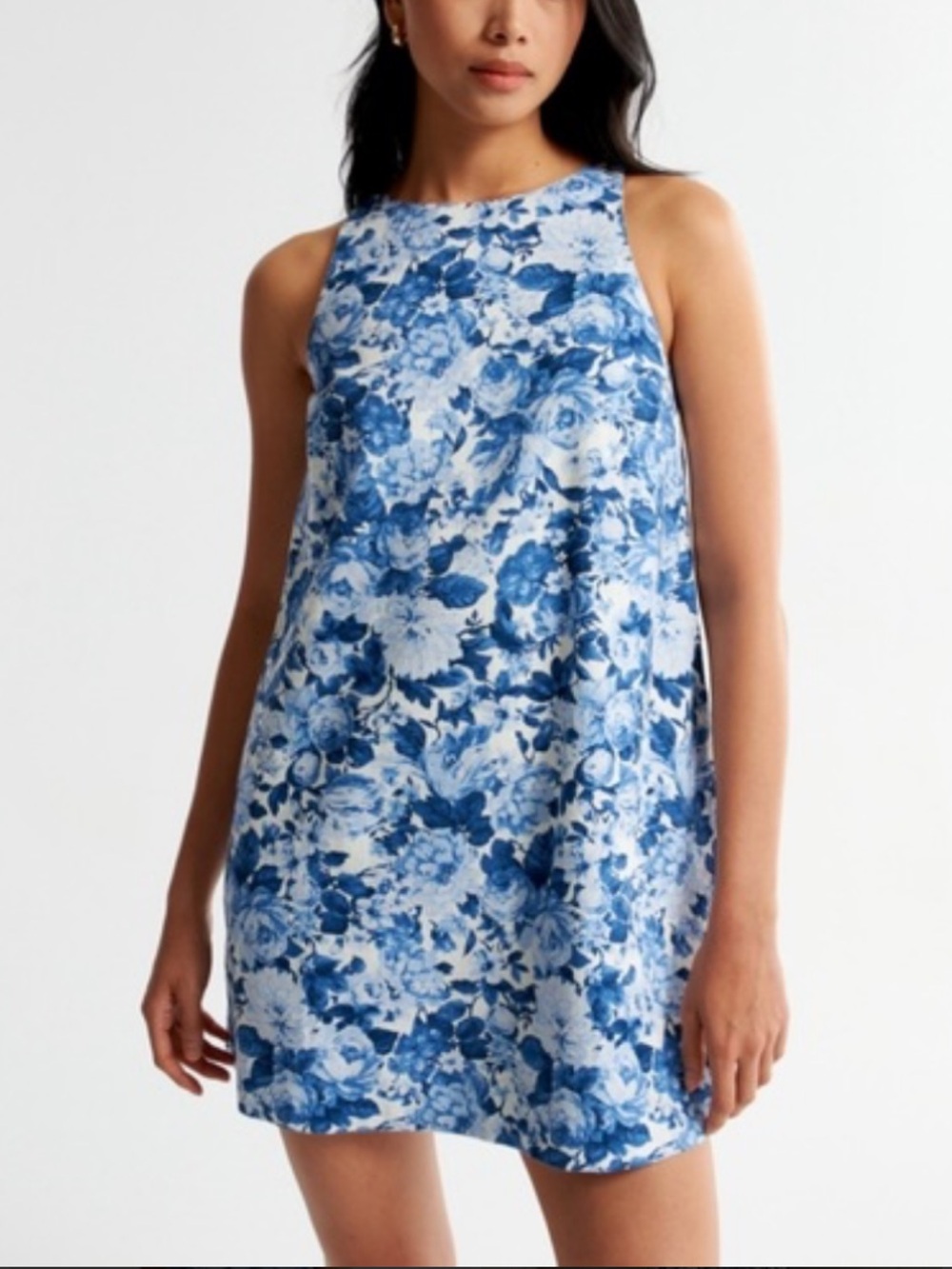 Floral Blue Shift Dress - Blue